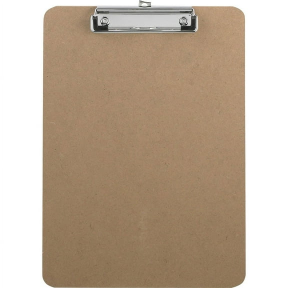 Business Source Flat Clip Hardboard Clipboard - 9" x 12 1/2" - Hardboard - Brown - 1 Each | Bundle of 2 Each