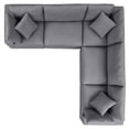 thumbnail image 4 of Modular Lounge Sectional Deep Sofa Set, Sunbrella, Grey Gray, Fabric, Modern Contemporary, Outdoor Patio Balcony Cafe Bistro Garden Furniture Hotel Hospitality, 4 of 10