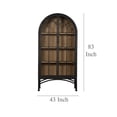 thumbnail image 5 of Veria China Cabinet, 2 Glass Door Arch Frame, Black Iron, 83 Inch, 5 of 6