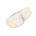 thumbnail image 2 of Women Fluffy Faux Fur Glitter Bow Square Open Toe Slide Slippers White 5.5-6, 2 of 9