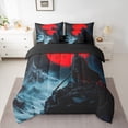 thumbnail image 2 of Homewish Japanese Samurai 7-Piece Twin Bedding Sets,Snow Mountain Bedding Comforter Set,Orange Sunset Moon Sheet Sets For Boys Kids,Super Cozy Room Decor Reversible, 2 of 8
