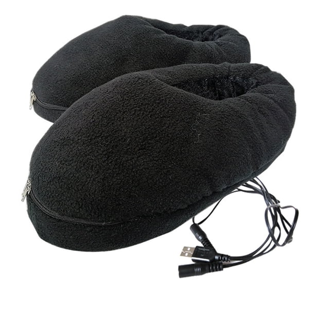 Lohuatrd - 1 par de pantuflas térmicas lavables de felpa cálida con USB de 5 V para interiores