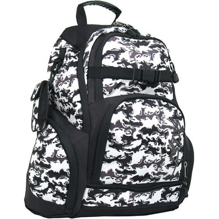 Shiny Camo-Print Skate Backpack
