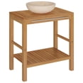 thumbnail image 5 of vidaXL Bathroom Vanity Cabinet Solid Teak with Sink Marble Black, 5 of 13