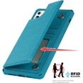 thumbnail image 5 of for iPhone 11 Wallet Case with RFID Blocking Card Holder,Premium PU Leather Magnetic Buttons Stand Flip Wrist Strap Shockproof Case for iPhone 11 6.1 Inch,Macaron Blue, 5 of 16