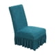 thumbnail image 2 of Funda para silla | Funda elástica para silla de comedor con faldón | Protector de asiento antideslizante para el hogar, la cocina y la oficina | 1 funda de poliéster para muebles de comedor, 2 of 6