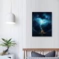 thumbnail image 3 of COMIO  Canvas Wall Art Black and White Ocean Lightning Storm Picture Painting Nature Wave Seascape Photo Print for Home Living Room Office Decoration, 3 of 4