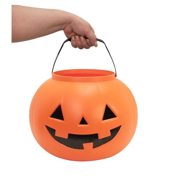 Large Jack-o'-Lantern Trick-or-Treat Pail, Orange, 14", Halloween by Way To Celebrate