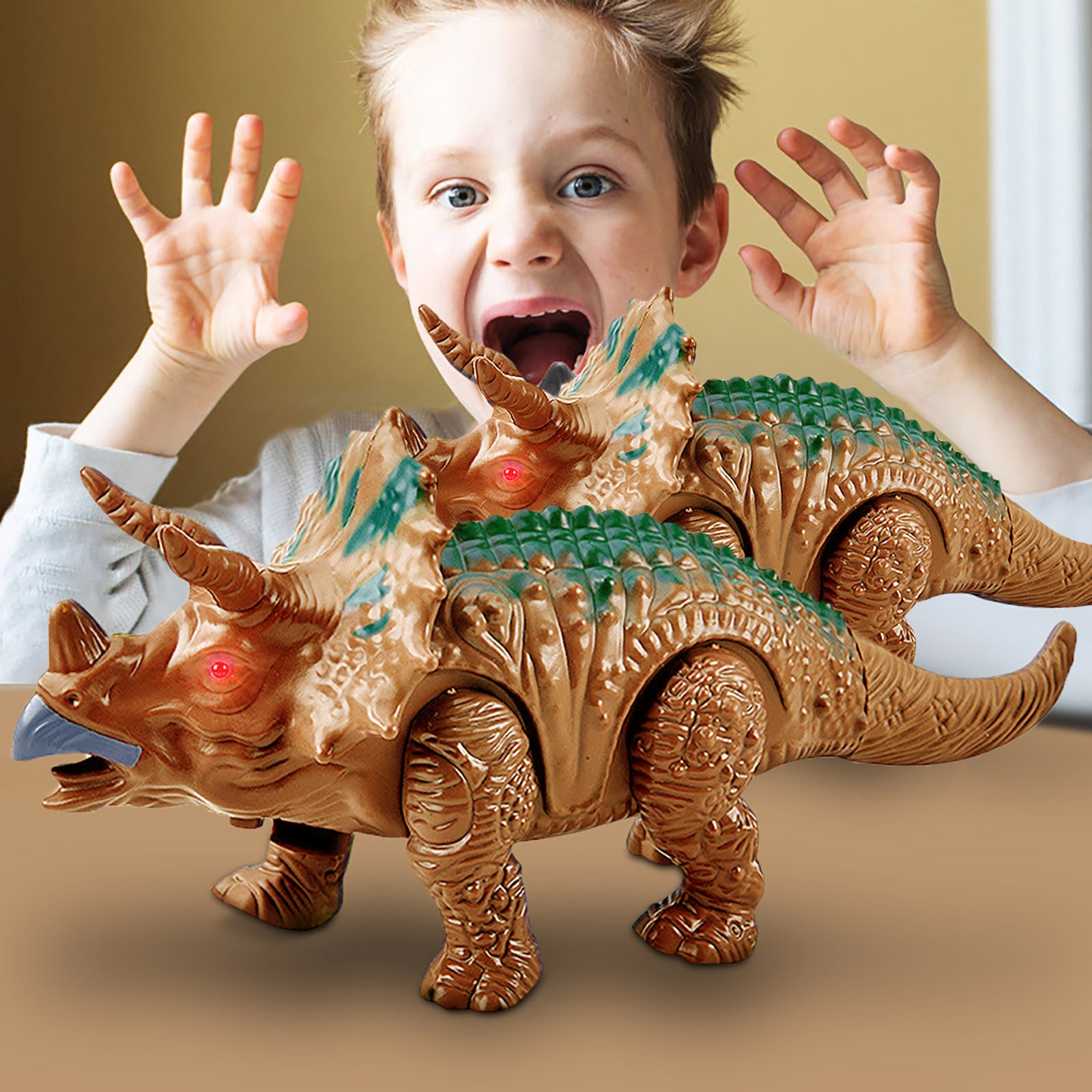 Jrocdr Light Up Dinosaur Electronic Walking Robot Roaring Interactive ...