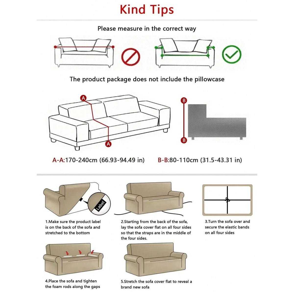 suxuMhao Skirt Style Sofa Cover for Couch, Stretch Sofa Covers Washable, Non Slip Scratch Resistant 2 Seater Couch Cover, Loveseat Size Slipcovers Fit 57-72.83 Inches, Light Blue,1 Piece, Style 1