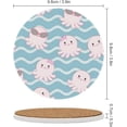 thumbnail image 3 of SKYSONIC Round Drink Coasters 1 Pcs Cool Octopus Absorbent Ceramic Coaster with Cork Base for Coffee Cups Housewarming Gift for Home Decor, 3 of 6