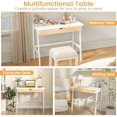 thumbnail image 5 of Demi Bonn Wooden Computer Desk with Drawer for Home Office Desk Study Writing Table, White, 5 of 9