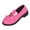 Pink, variant on Busydd Womens Loafers Fashion Fringe Tassel Metal Decoration Glossy Dress Shoes Comfortable Round Toe Low Heel Slip On Shoes for Daily Wear