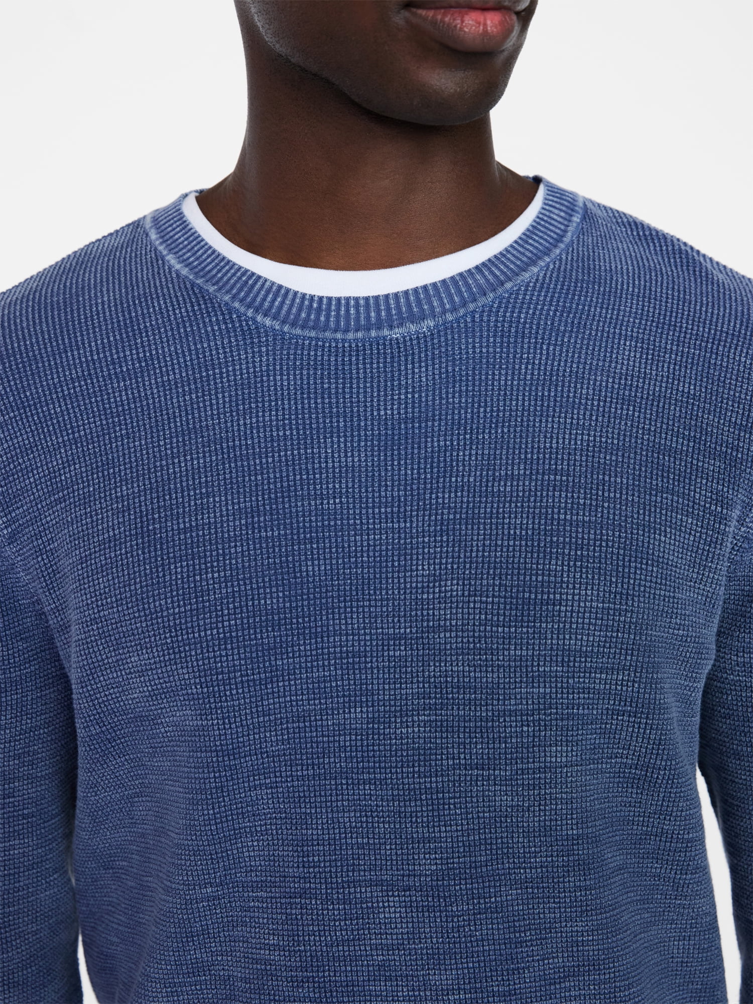 George Men's and Big Men's Cotton Slub Sweater with Long Sleeves, Sizes S-3XL