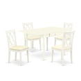 thumbnail image 2 of East West Furniture Monza 5-piece Wood Dining Set with Linen Seat in White, 2 of 5