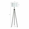 thumbnail image 2 of Gymax Modern Metal Tripod Floor Lamp White Fabric Shade w/ Chain Switch Home & Office, 2 of 9
