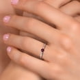 thumbnail image 4 of Gem Stone King 925 Silver and 10K Rose Gold Red Rhodolite Garnet Engagement Ring for Women | 0.37 Cttw | Round 4MM | Gemstone January Birthstone | Size 8, 4 of 6
