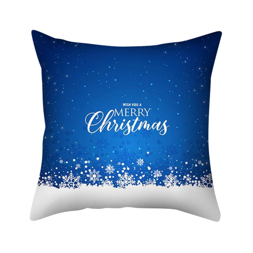 Christmas Pillow Case Glitter Polytster Sofa Throw Cushion Cover Home Decor 