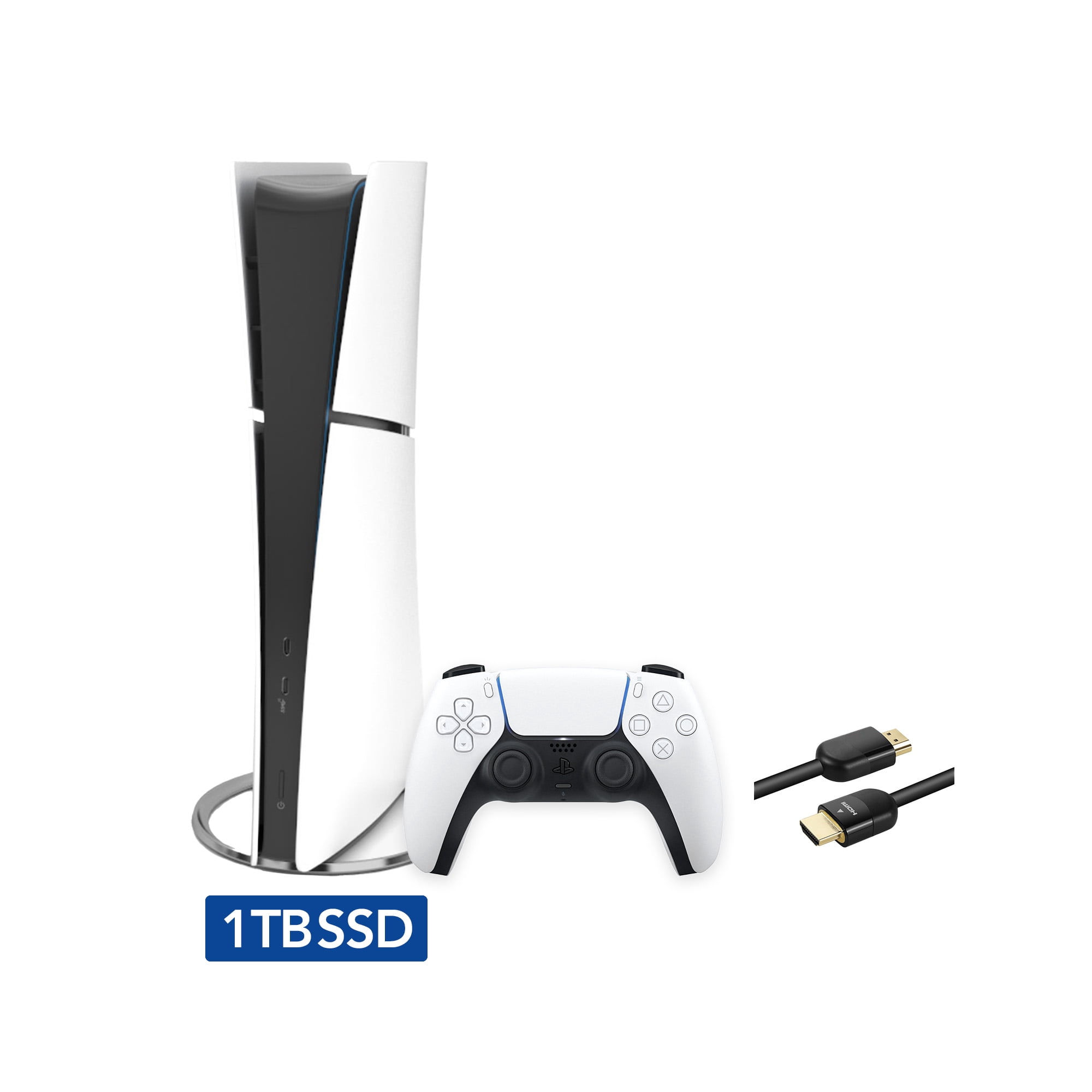 2023 New PlayStation 5 Slim Digital Edition Console, Controller and Mytrix 8K HDMI Ultra High Speed Cable - White, Slim PS5 1TB PCIe SSD Gaming Console