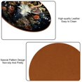 thumbnail image 5 of Fragmented Flowers 6PCS Round Microfiber Leather Coaster Set, 11x11 cm/4.3x4.3 in, Drink Mats for Home and Office, Furniture from Water Marks and Scratches, 5 of 6
