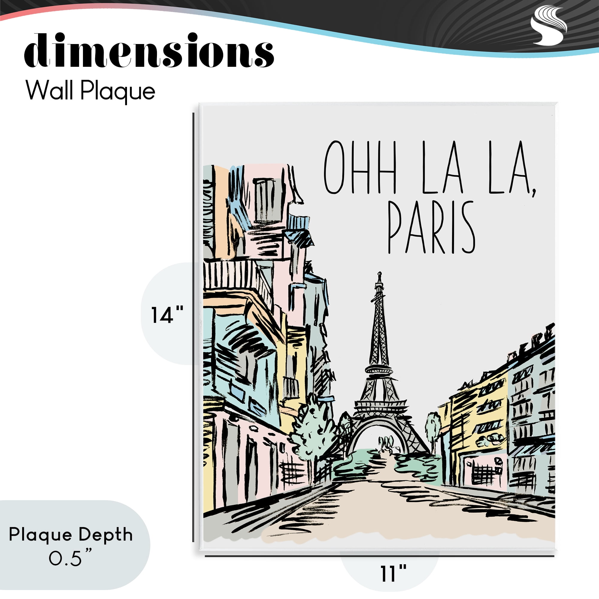 Stupell Industries Ohh La La Paris Wall Plaque Art, design by Elizabeth Medley