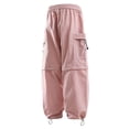thumbnail image 6 of CONZONE Mens Baggy Cargo Pants Wide Leg Hiking Pants for Men Trendy Elastic Waist Drawstring Solid Outdoor Joggers Pant With Pockets, 6 of 6