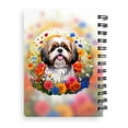 thumbnail image 2 of Welcome Spring Summer Shih Tzu Portrait Flower Blue Sky Spiral Bound Journal Lion Dog Lover Gifts 5x7in Spiral Notebook - 12001, 2 of 5