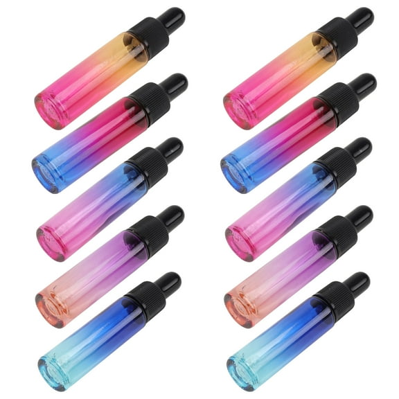 DRAFIDEEP Refillable Dropper Bottle Glass Dropper Bottle Yellow-Pink Gradient 10Pcs