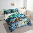 thumbnail image 3 of Manfei Western Rustic Lodge 7-Piece Bedding Comforter Set,Wild Deer Moose King Bedding Sets,Natural Aurora Bed Sheets For Teens,Super Cozy Room Decor Reversible, 3 of 8