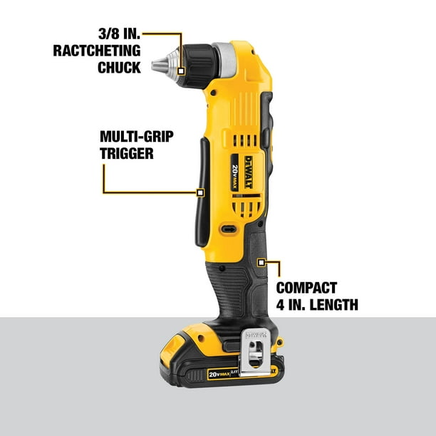 DEWALT 20V MAX Right Angle Cordless Drill Driver Kit DCD740C1