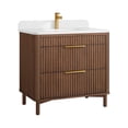 thumbnail image 2 of Mumbai 36" Single Bath Vanity in Aged Dark Brown Oak with Composite Stone Top, 2 of 16