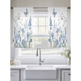 thumbnail image 4 of Blue Spring Floral Sheer Curtains 45 Inch Length 2 Panels Set, Pastoral Summer Botanical Voile Window Treatment Rod Pocket Small Kitchen Curtains Drapes for Bedroom 52"x45"x2, 4 of 7