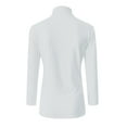 thumbnail image 7 of BLVB Womens Slim Fitted Mock Turtleneck Tops 3/4 Sleeve Lightweight Base Layer Shirts Stretch Undershirts, 7 of 7