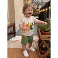 thumbnail image 4 of BemeyourBBs Baby Boy First Birthday Outfit 1st Birthday One Years Old Summer Clothes Letter Balloon Dinosaur Embroidery Short Sleeve T-Shirts and Pocket Shorts 2Pcs Set, 4 of 9