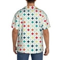 thumbnail image 3 of Pofeuu Colorful Geometric Print Mens Casual Short Sleeve Shirts Beach Summer Spread Collar Pocket Tops Men's Casual Short-sleeved Shirt-3X-Large, 3 of 5