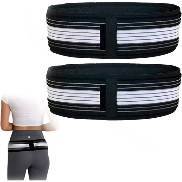 SURJDE Dainely Belt, Breathable Lower Back Support Belt for Women and Men, Pelvic, Lumbar-Anti-Slip Adjustable Support Straps, Black, 2PCS