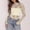Beige-E, variant on Women's Mesh Lace Long Sleeve Top, Sheer Mesh Floral Layering Shirt for Party Clubwear Black M