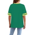 thumbnail image 4 of GIPQJK Womens T Shirts Striped Short Sleeve Crewneck Loose Tee Casual Trendy Basic Color Block Spring Clothes,Dark Green 3XL, 4 of 5