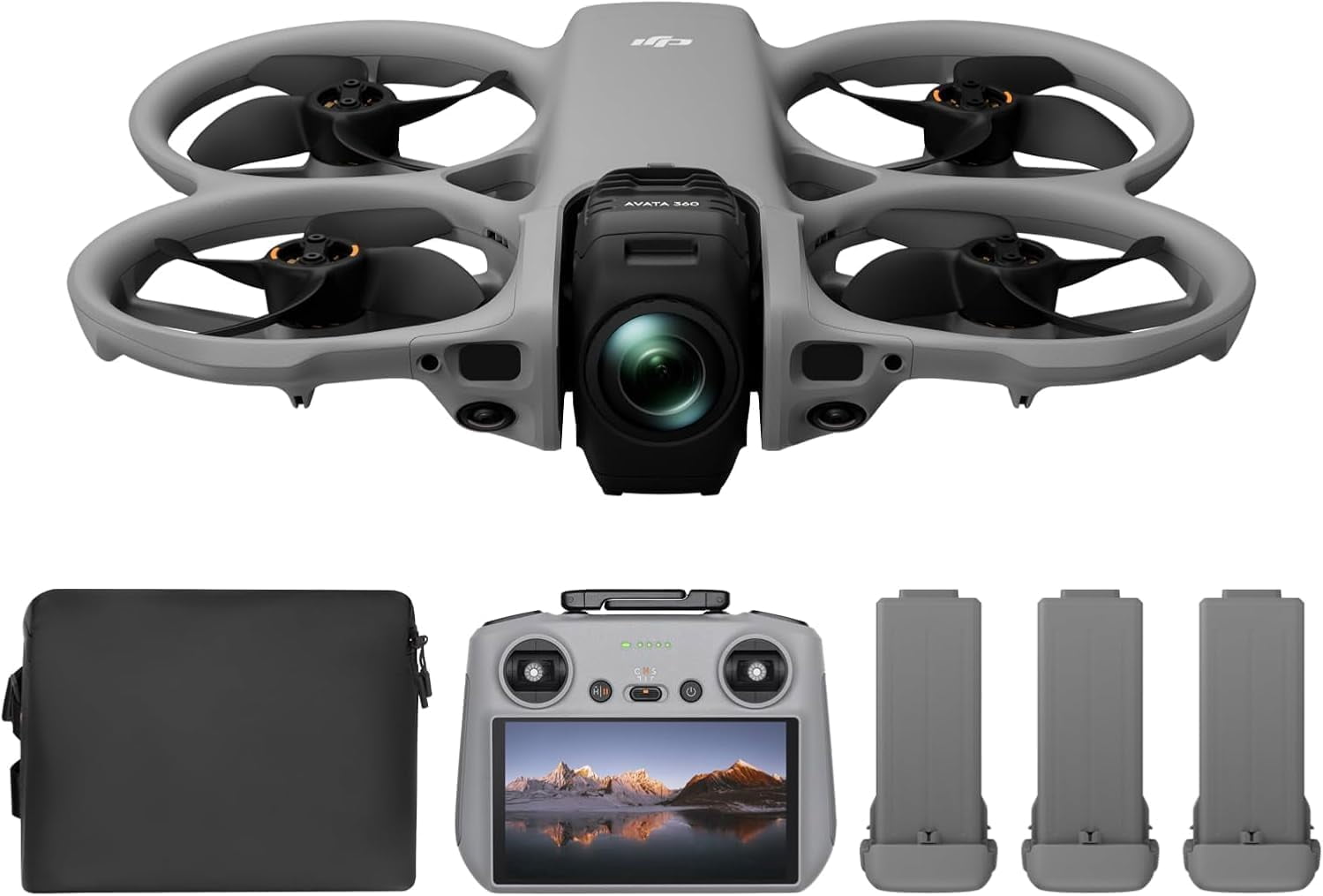 DJI Avata 360 FPV Drone with Camera, 3 Battery Bundle with RC 2 Controller (Built-In Screen), 360° Immersive Flight Drone with Propeller Guard, 128GB microSD Card, 2-Year Warranty, Pilot Kit