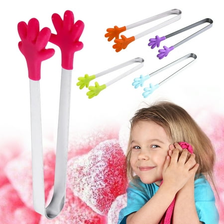 

HYDa Stainless Steel Food Clip Silicone Palm Vegetable Fruit Ice Cubes Cake Tongs