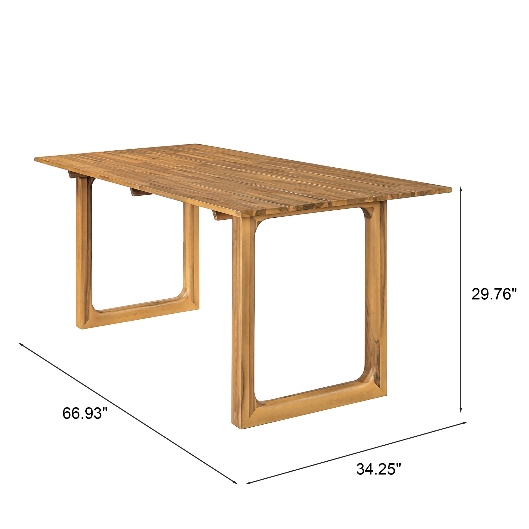 Christopher Knight Home Outdoor Dining Table, Solid Acacia Wood Slatted Patio Table, Teak Finish