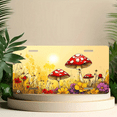 thumbnail image 6 of 1 Pcs License Plate Covers & Frames, Red Mushrooms in a Flower Field For Decorative Front, Waterproof For Decoration Aluminum License Plate Covers & Frames Cover For Men Women, 12" X 6", 6 of 7