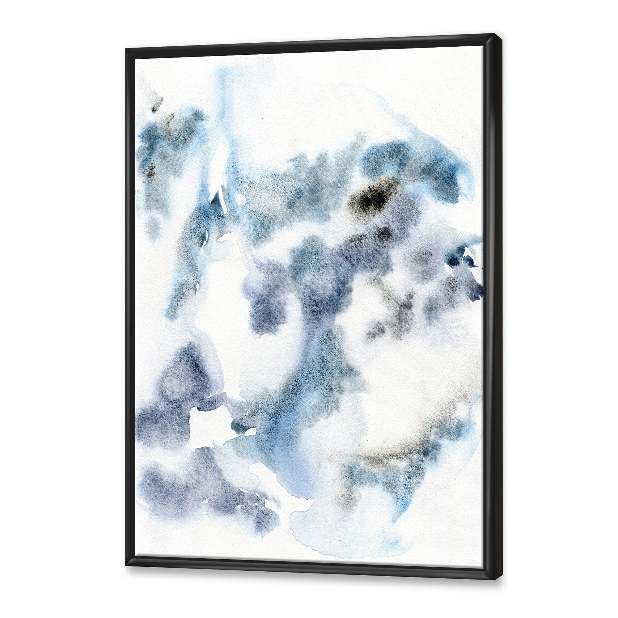 Designart 'Abstract Of Clouds Dark Blue Colored III' Modern Framed Canvas Wall Art Print
