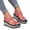 Hot Pink, variant on Women's Summer Sandals Rainbow Sole Slide On Wedge Heels Lightweight Foam Comfortable Beach Flip Flops for Casual Outings