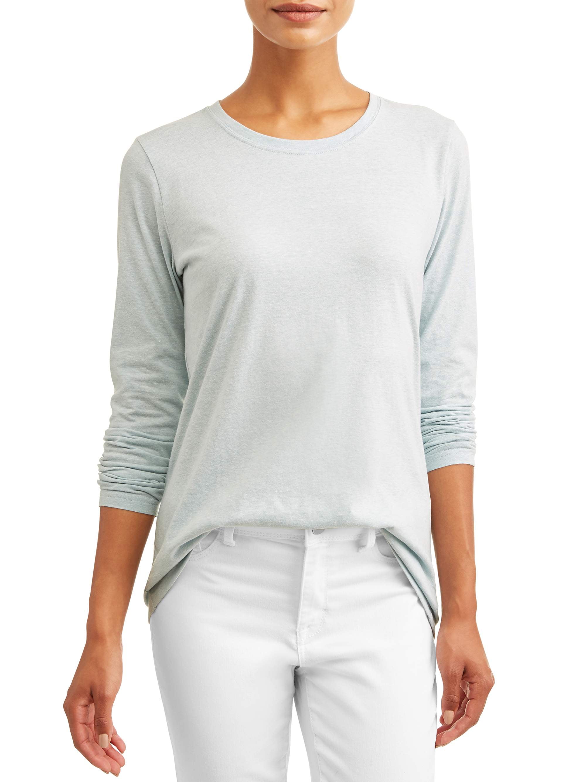 long sleeve white t shirt walmart