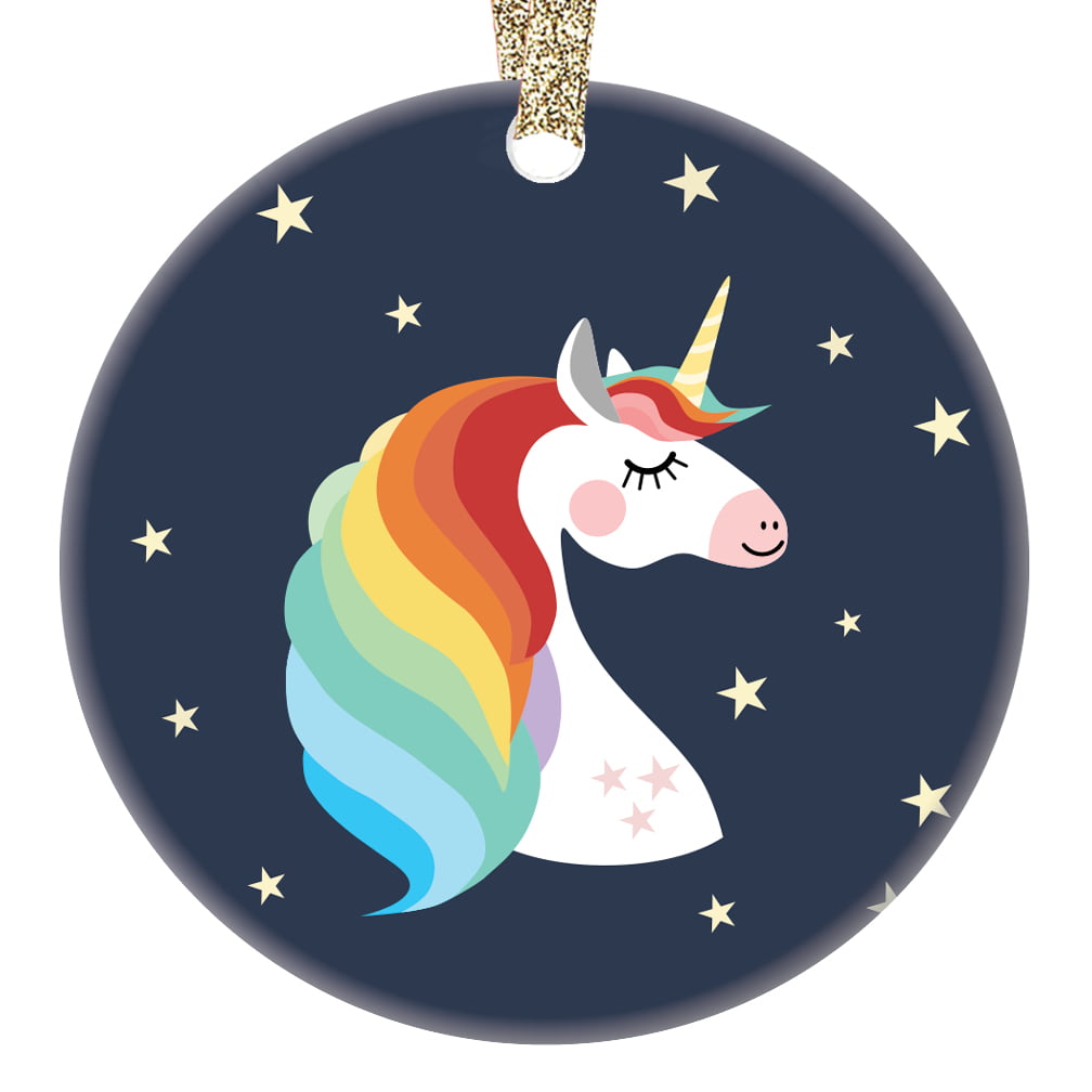 Unicorn Ornament, Rainbow Unicorn Ornament, Girl Gift Colorful Unicorn ...