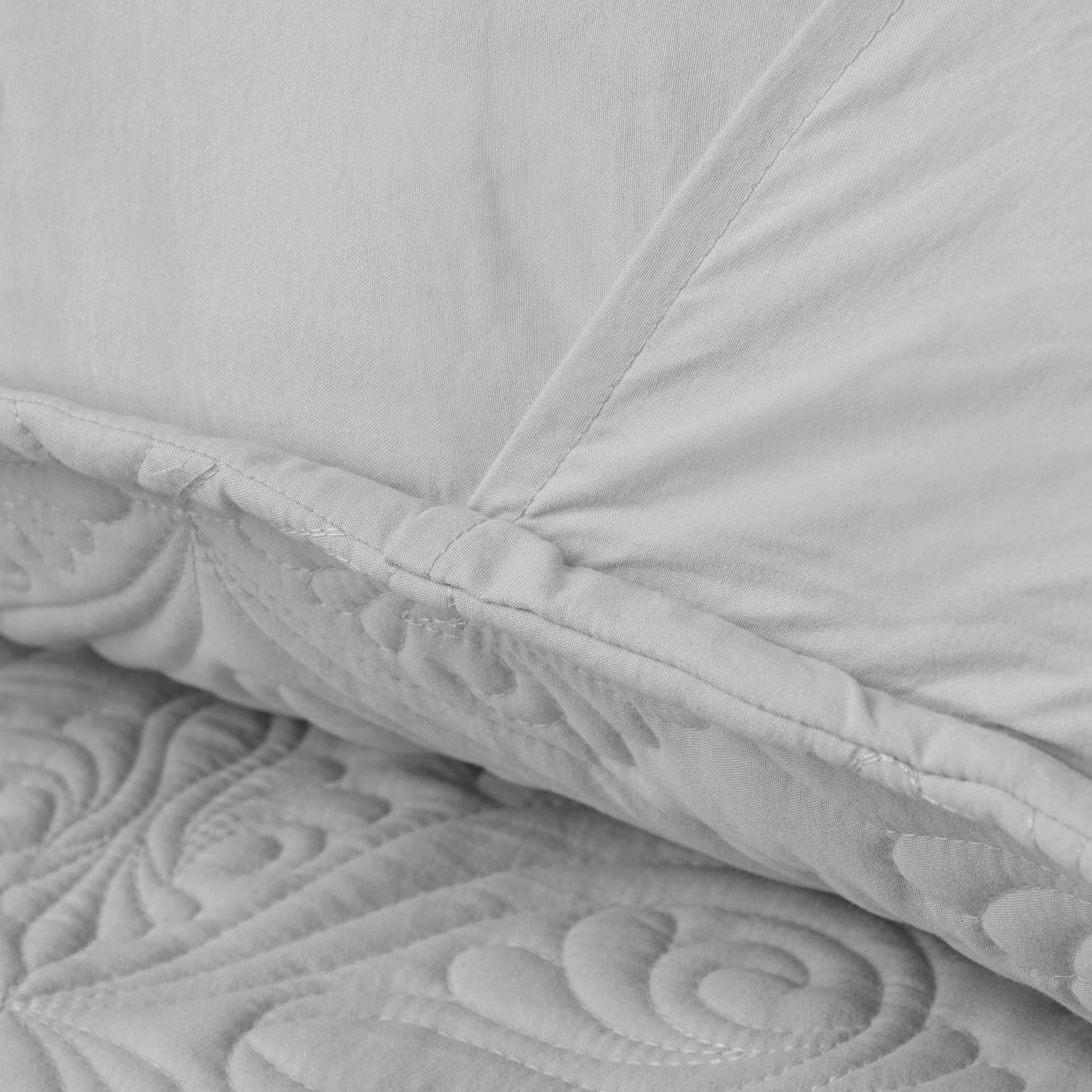 Martha Stewart Everyday 3 Piece Quilt Set - King, Solid Quiet Grey
