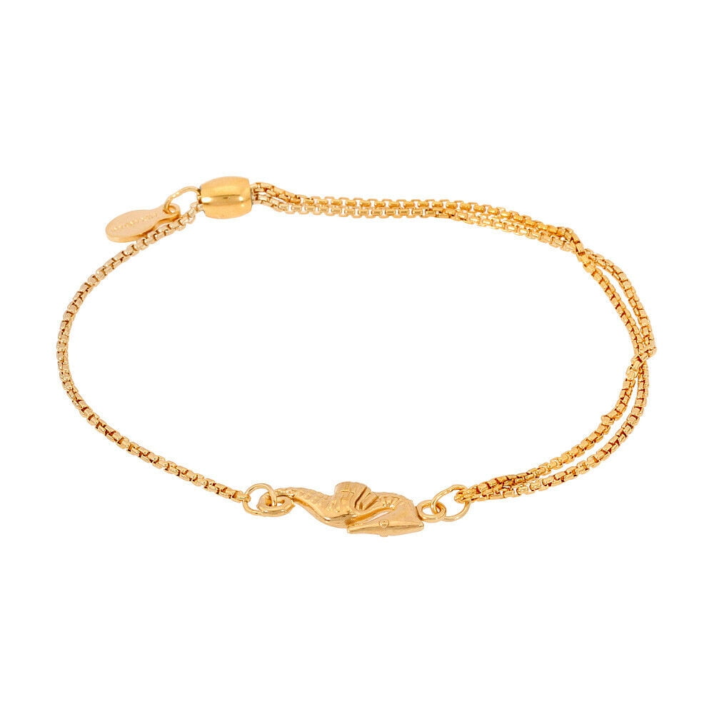 Alex And Ani Seahorse Pull Chain Bracelet 14Kt Gold Plated PC16B03G
