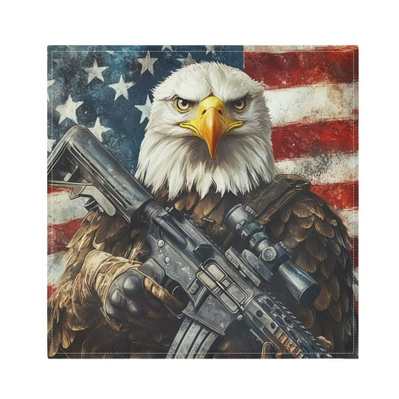 Qxltty Bald Eagle Napkins 20×20in Perfect for Parties Dinners Weddings Cocktail Housewarming Cloth Napkins Set of 6