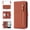 Brown, variant on Allytechgroup Flip Wallet Phone Case for Apple iPhone 17 Pro Max, with Makeup Mirror Zipper Pocket Cards Slots Crossbody Shoulder Strap Protective Cover for Women, Purple